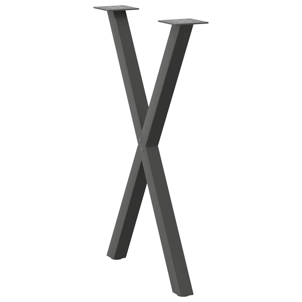 vidaXL Picioare de masă în formă de X, 2 buc., antracit, 57x(72-73) cm, oțel