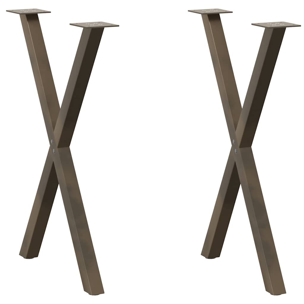 vidaXL Picioare de masă în formă de X, 2 buc., oțel natural, 57 x (72-73) cm vidaXL Picioare de masă în formă de X, 2 buc., oțel natural, 57 x (72-73) cm