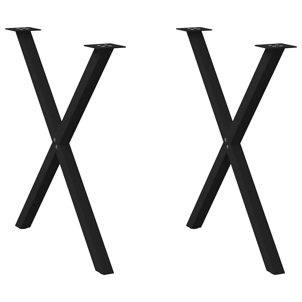 vidaXL Picioare de masă în formă de X, 2 buc., negru, 70x(72-73) cm, oțel vidaXL Picioare de masă în formă de X, 2 buc., negru, 70x(72-73) cm, oțel