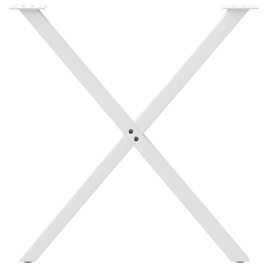 vidaXL Picioare de masă în formă de X, 2 buc., alb, 70x(72-73) cm, oțel