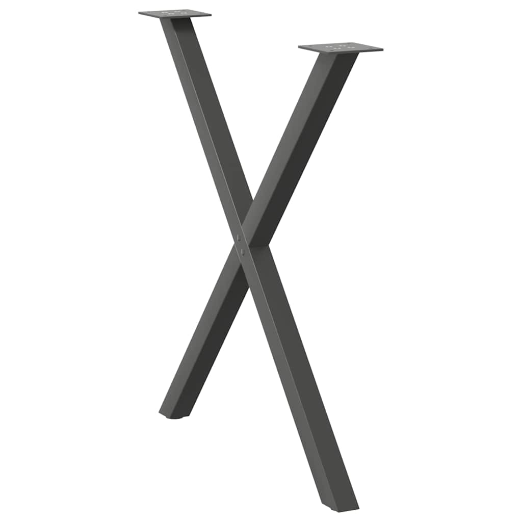 vidaXL Picioare de masă în formă de X, 2 buc., antracit, 70x(72-73) cm, oțel
