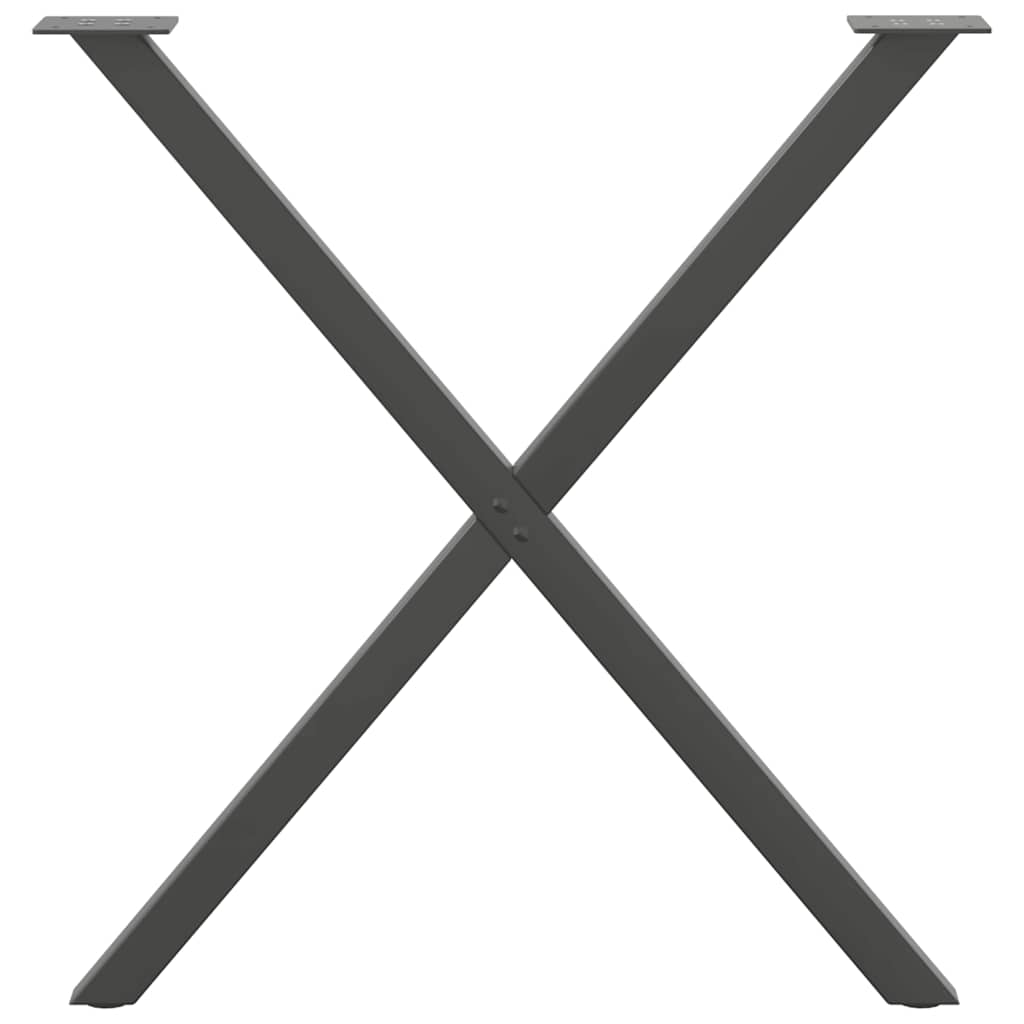 vidaXL Picioare de masă în formă de X, 2 buc., antracit, 70x(72-73) cm, oțel