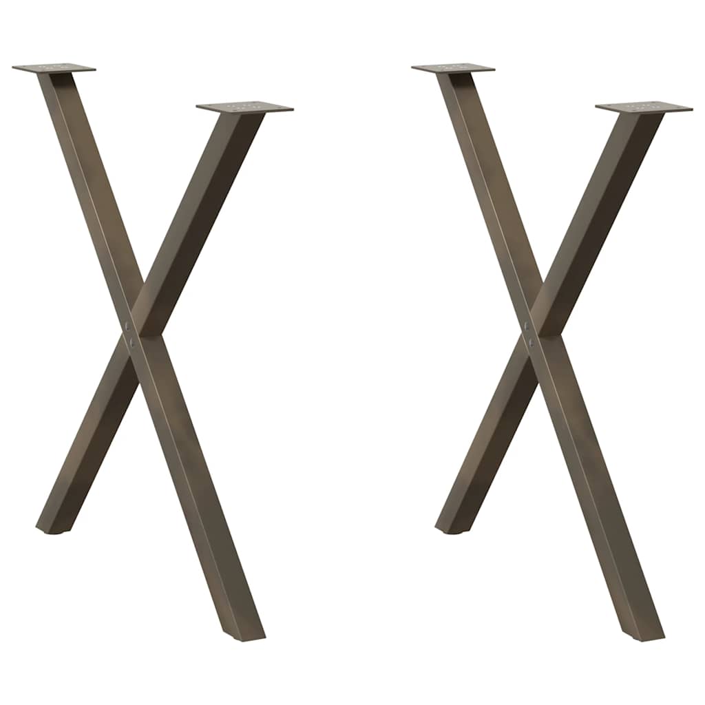 vidaXL Picioare de masă în formă de X, 2 buc., oțel natural, 70x(72-73) cm vidaXL Picioare de masă în formă de X, 2 buc., oțel natural, 70x(72-73) cm