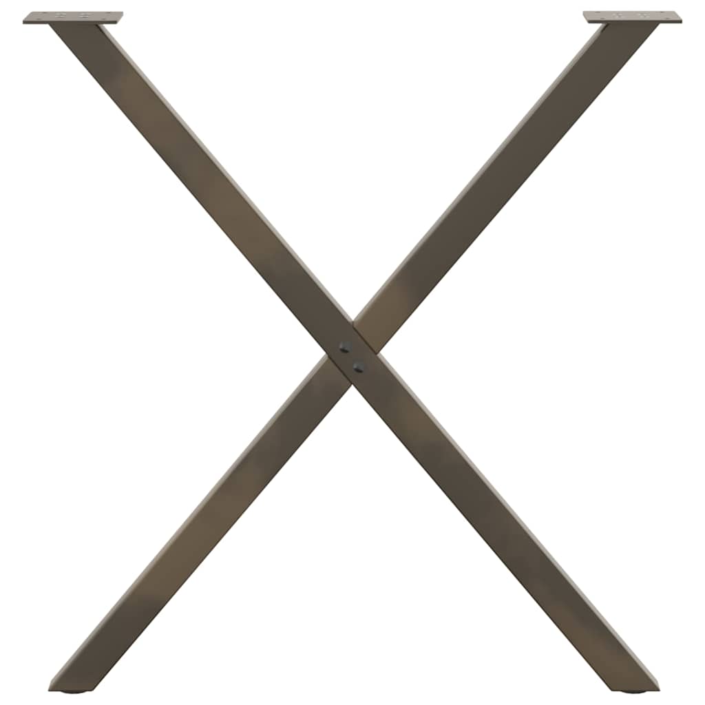 vidaXL Picioare de masă în formă de X, 2 buc., oțel natural, 80x(72-73) cm vidaXL Picioare de masă în formă de X, 2 buc., oțel natural, 80x(72-73) cm