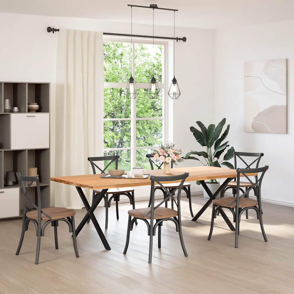 vidaXL Picioare de masă în formă de X, 2 buc., negru, 90x(72-73) cm, oțel vidaXL Picioare de masă în formă de X, 2 buc., negru, 90x(72-73) cm, oțel