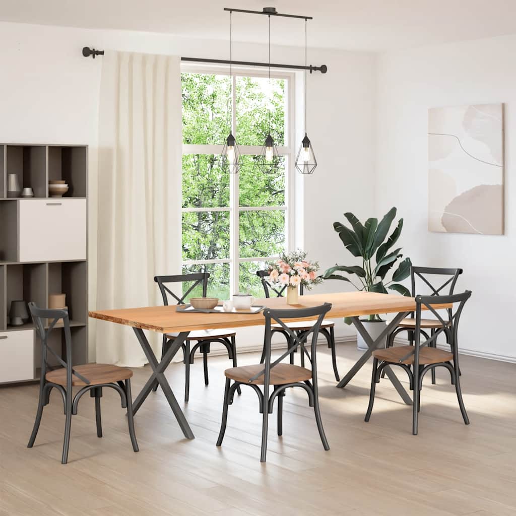 vidaXL Picioare de masă în formă de X, 2 buc., antracit, 90x(72-73) cm, oțel vidaXL Picioare de masă în formă de X, 2 buc., antracit, 90x(72-73) cm, oțel