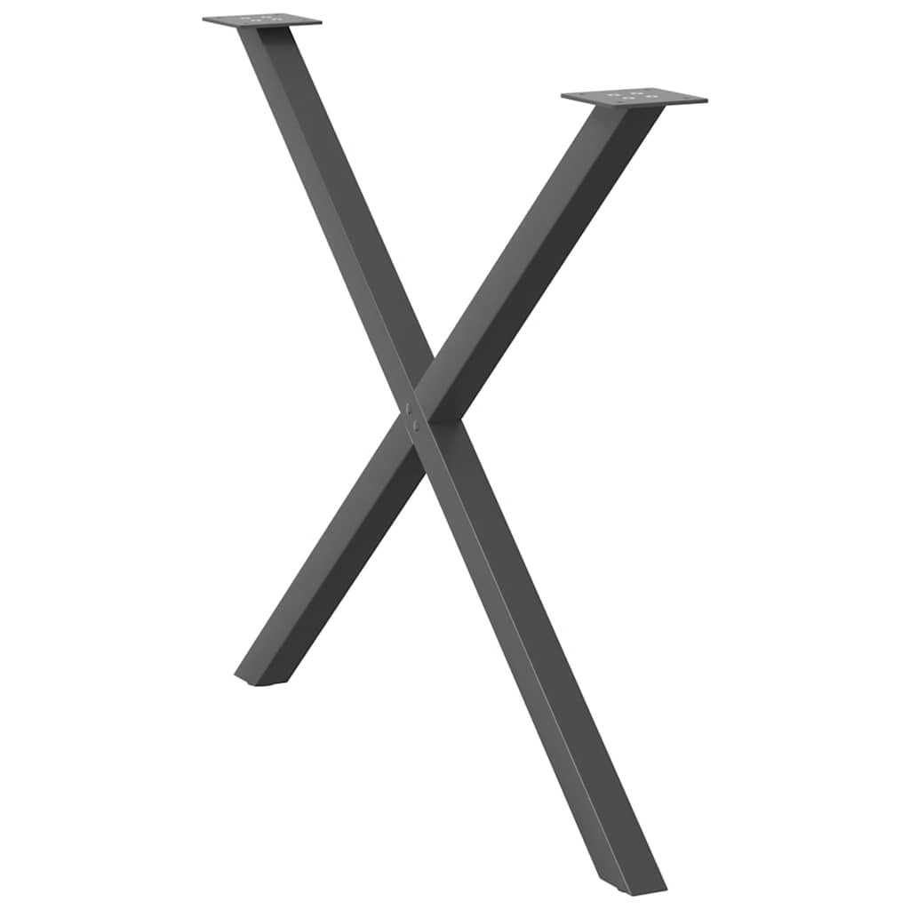 vidaXL Picioare de masă în formă de X, 2 buc., antracit, 90x(72-73) cm, oțel vidaXL Picioare de masă în formă de X, 2 buc., antracit, 90x(72-73) cm, oțel