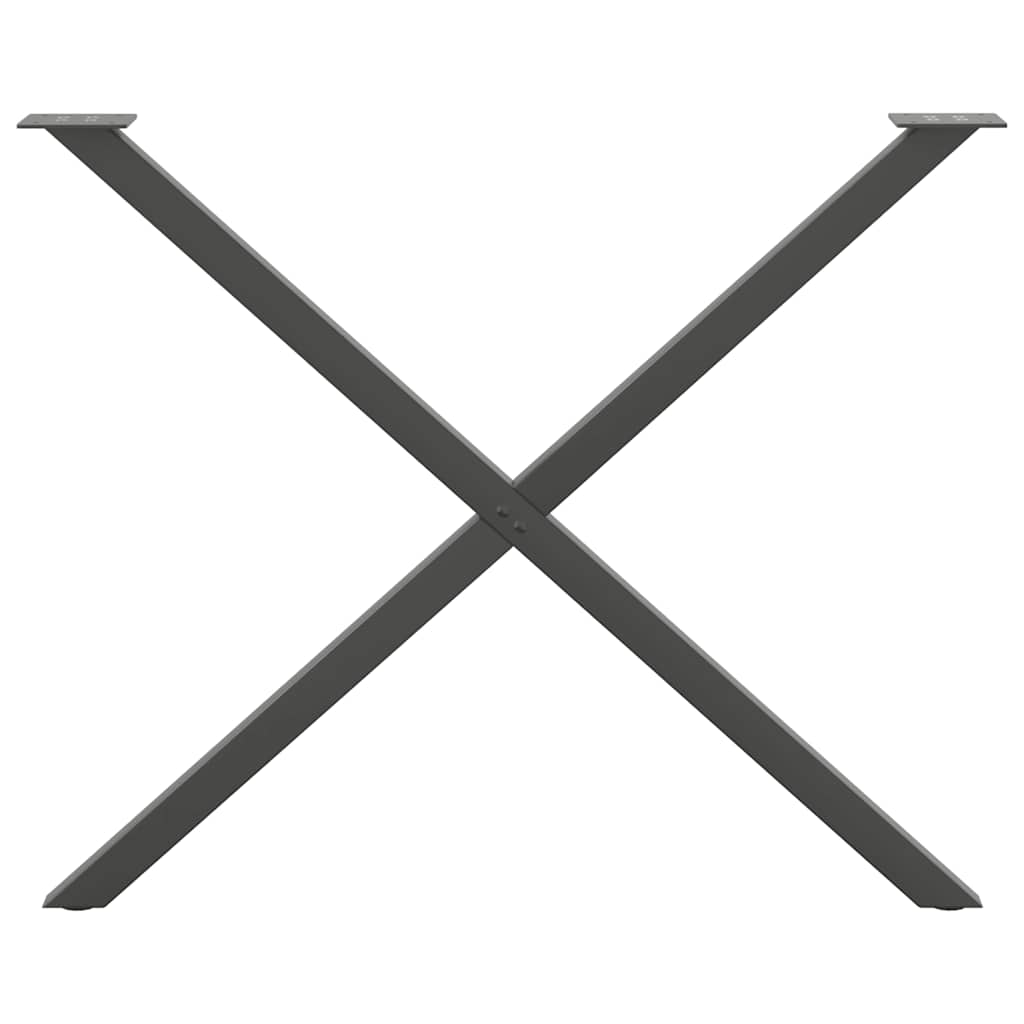 vidaXL Picioare de masă în formă de X, 2 buc., antracit, 90x(72-73) cm, oțel vidaXL Picioare de masă în formă de X, 2 buc., antracit, 90x(72-73) cm, oțel