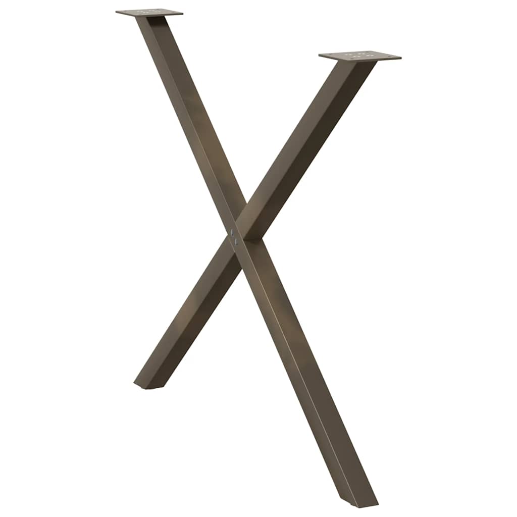 vidaXL Picioare de masă în formă de X, 2 buc., oțel natural, 90x(72-73) cm vidaXL Picioare de masă în formă de X, 2 buc., oțel natural, 90x(72-73) cm