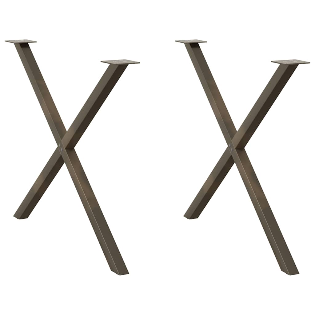 vidaXL Picioare de masă în formă de X, 2 buc., oțel natural, 90x(72-73) cm vidaXL Picioare de masă în formă de X, 2 buc., oțel natural, 90x(72-73) cm