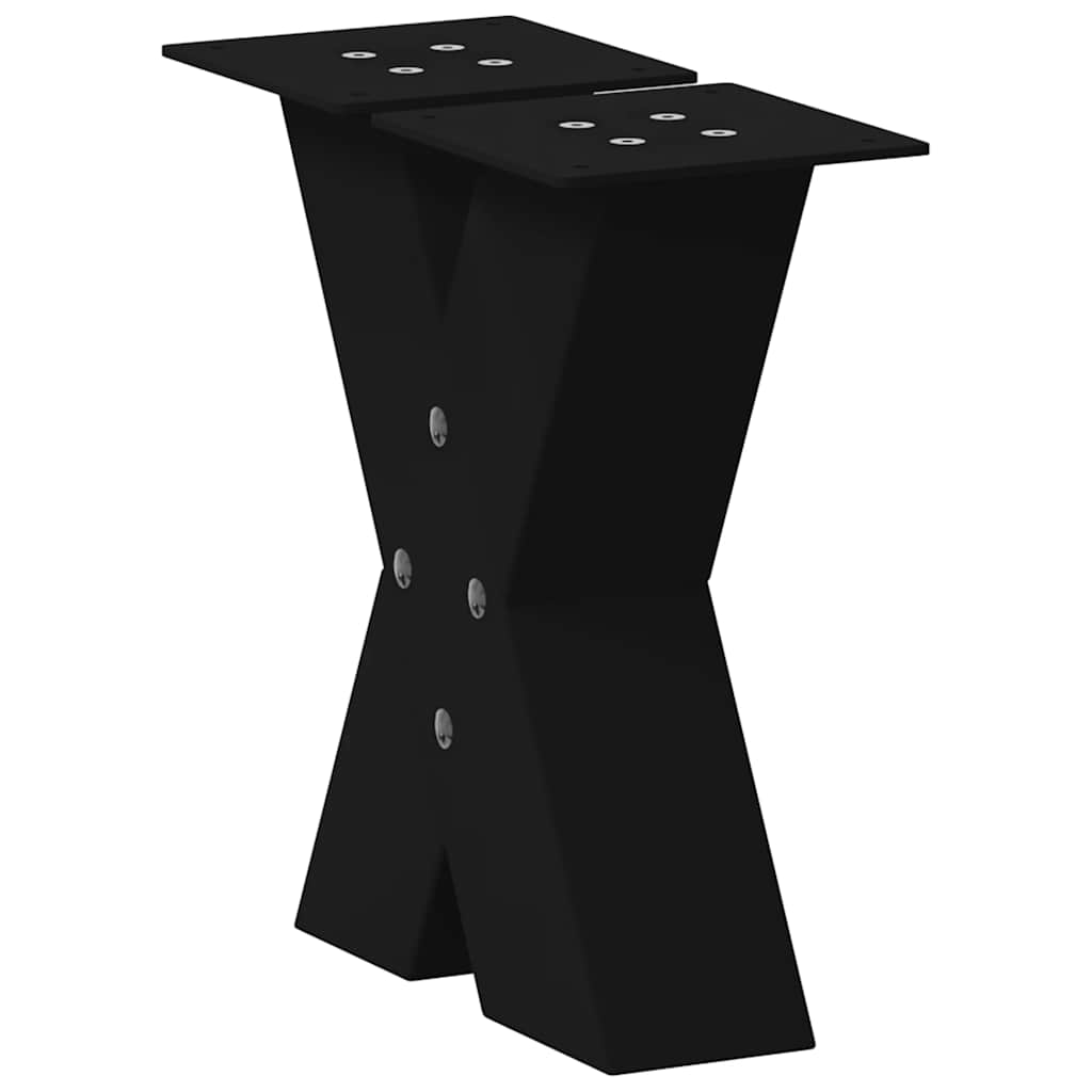 vidaXL Picioare pentru măsuță de cafea în formă de X, 2 buc., negru, 30x(30-31) cm, oțel vidaXL Picioare pentru măsuță de cafea în formă de X, 2 buc., negru, 30x(30-31) cm, oțel