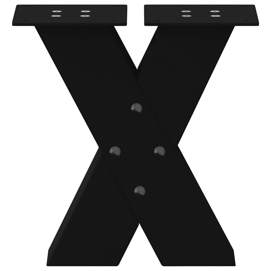 vidaXL Picioare pentru măsuță de cafea în formă de X, 2 buc., negru, 30x(30-31) cm, oțel vidaXL Picioare pentru măsuță de cafea în formă de X, 2 buc., negru, 30x(30-31) cm, oțel