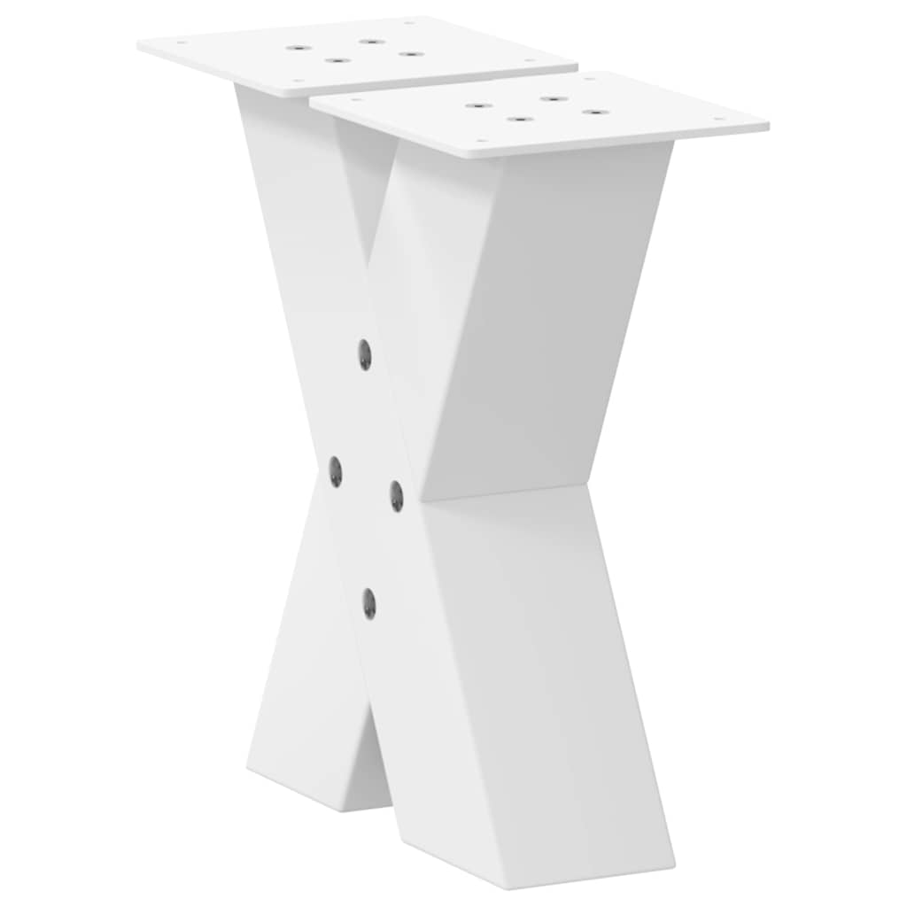 vidaXL Picioare pentru măsuță de cafea în formă de X, 2 buc., alb, 40x(30-31) cm, oțel