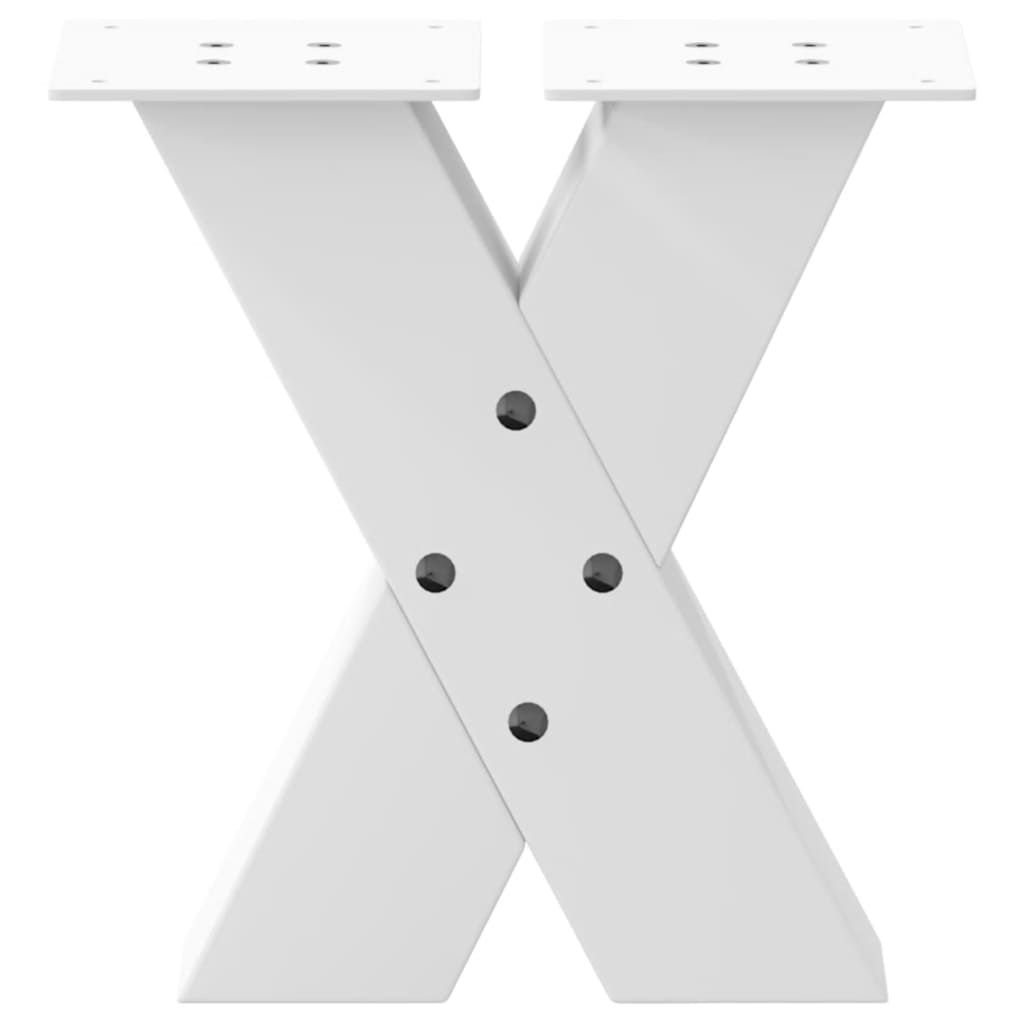vidaXL Picioare pentru măsuță de cafea în formă de X, 2 buc., alb, 40x(30-31) cm, oțel