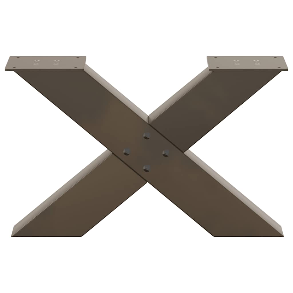 vidaXL Picioare pentru măsuță de cafea în formă de X, 2 buc., oțel natural, 50x(30-31) cm vidaXL Picioare pentru măsuță de cafea în formă de X, 2 buc., oțel natural, 50x(30-31) cm