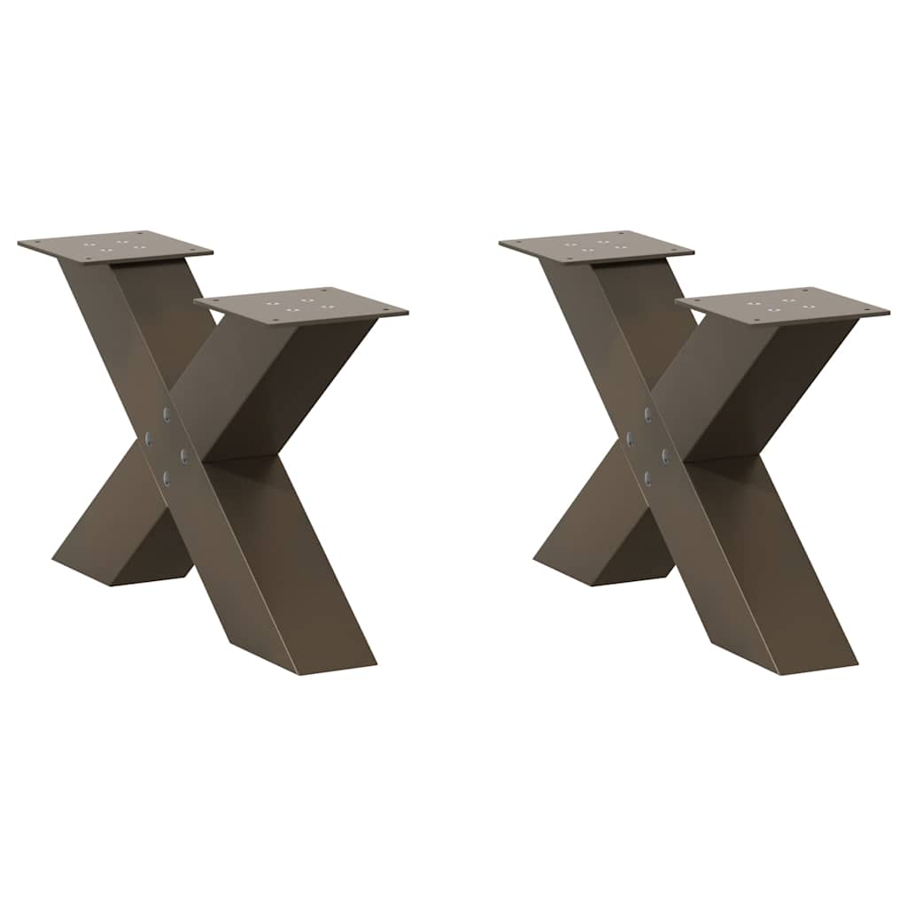vidaXL Picioare pentru măsuță de cafea în formă de X, 2 buc., oțel natural, 50x(30-31) cm vidaXL Picioare pentru măsuță de cafea în formă de X, 2 buc., oțel natural, 50x(30-31) cm
