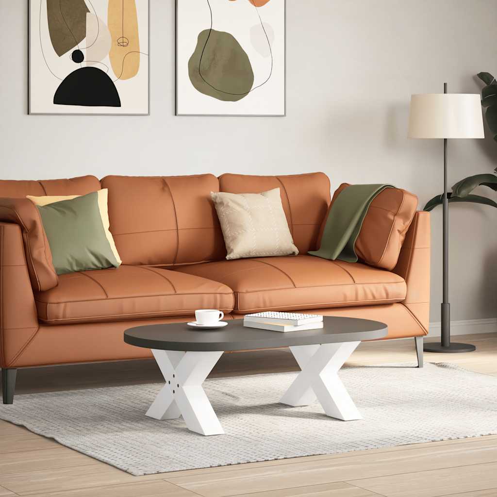 vidaXL Picioare pentru măsuță de cafea în formă de X, 2 buc., alb, 60x(30-31) cm, oțel
