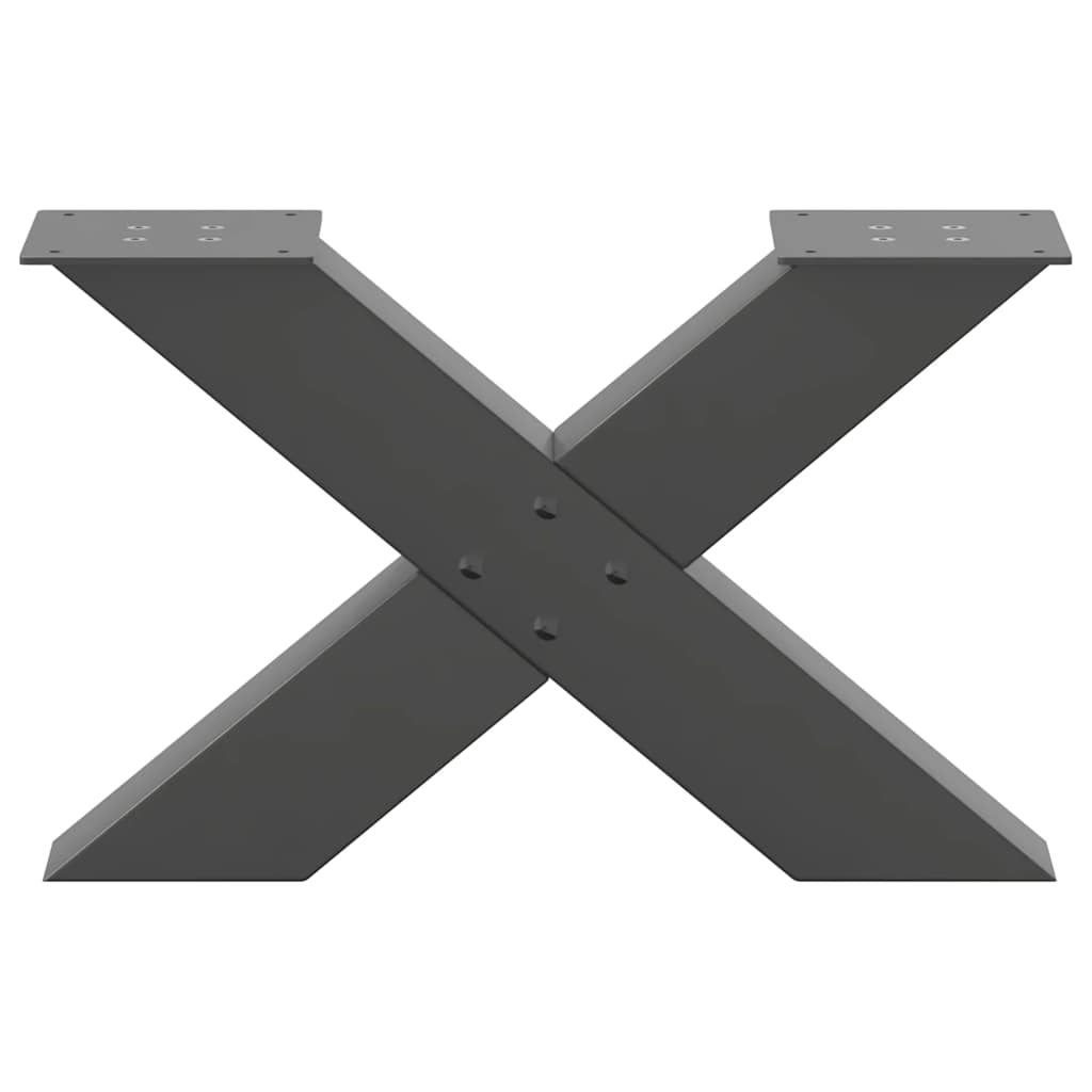 vidaXL Picioare pentru măsuță de cafea în formă de X, 2 buc., antracit, 60x(30-31) cm, oțel