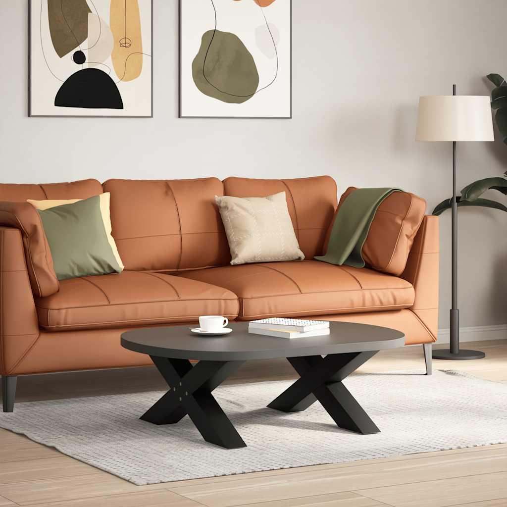 vidaXL Picioare pentru măsuță de cafea în formă de X, 2 buc., negru, 70x(30-31) cm, oțel