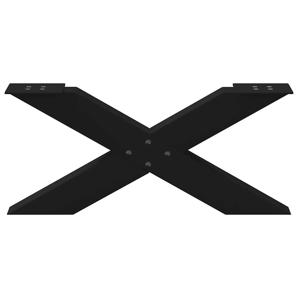 vidaXL Picioare pentru măsuță de cafea în formă de X, 2 buc., negru, 70x(30-31) cm, oțel