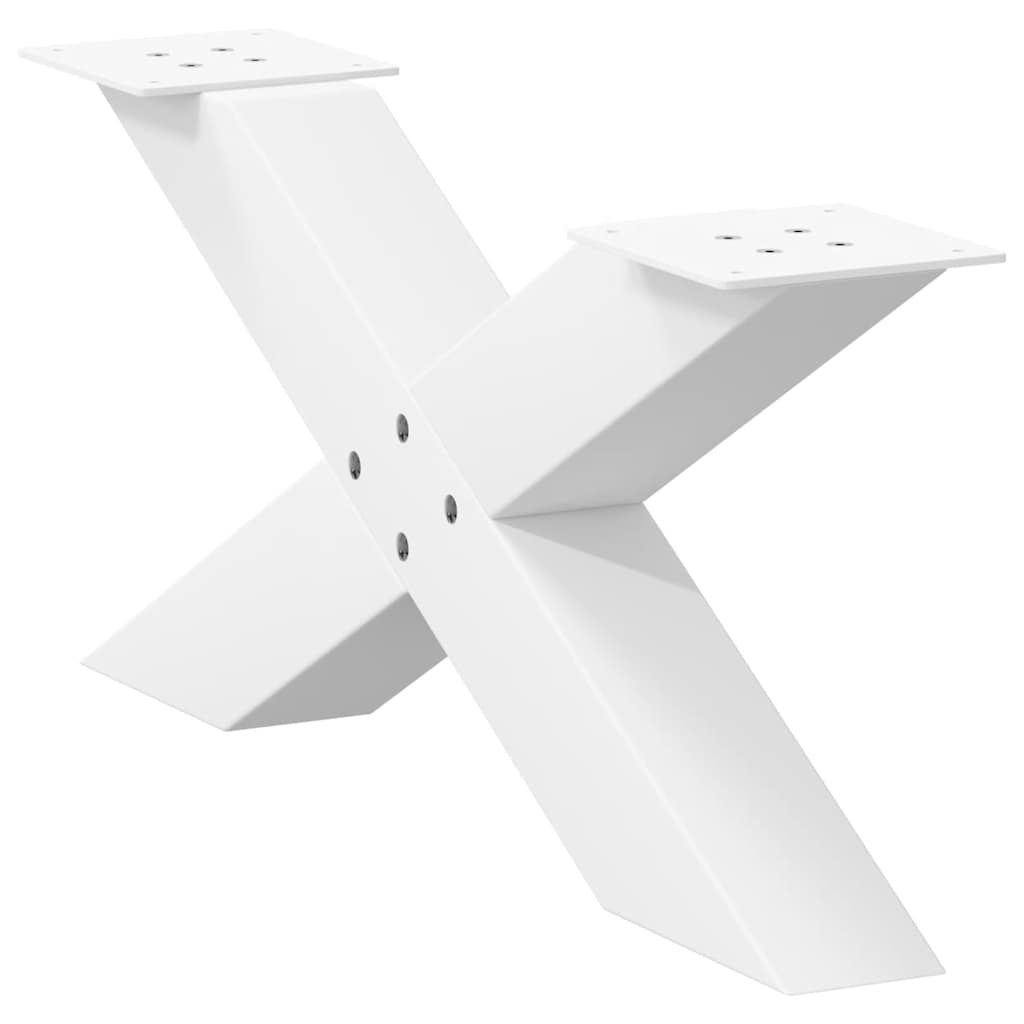 vidaXL Picioare pentru măsuță de cafea în formă de X, 2 buc., alb, 70x(30-31) cm, oțel