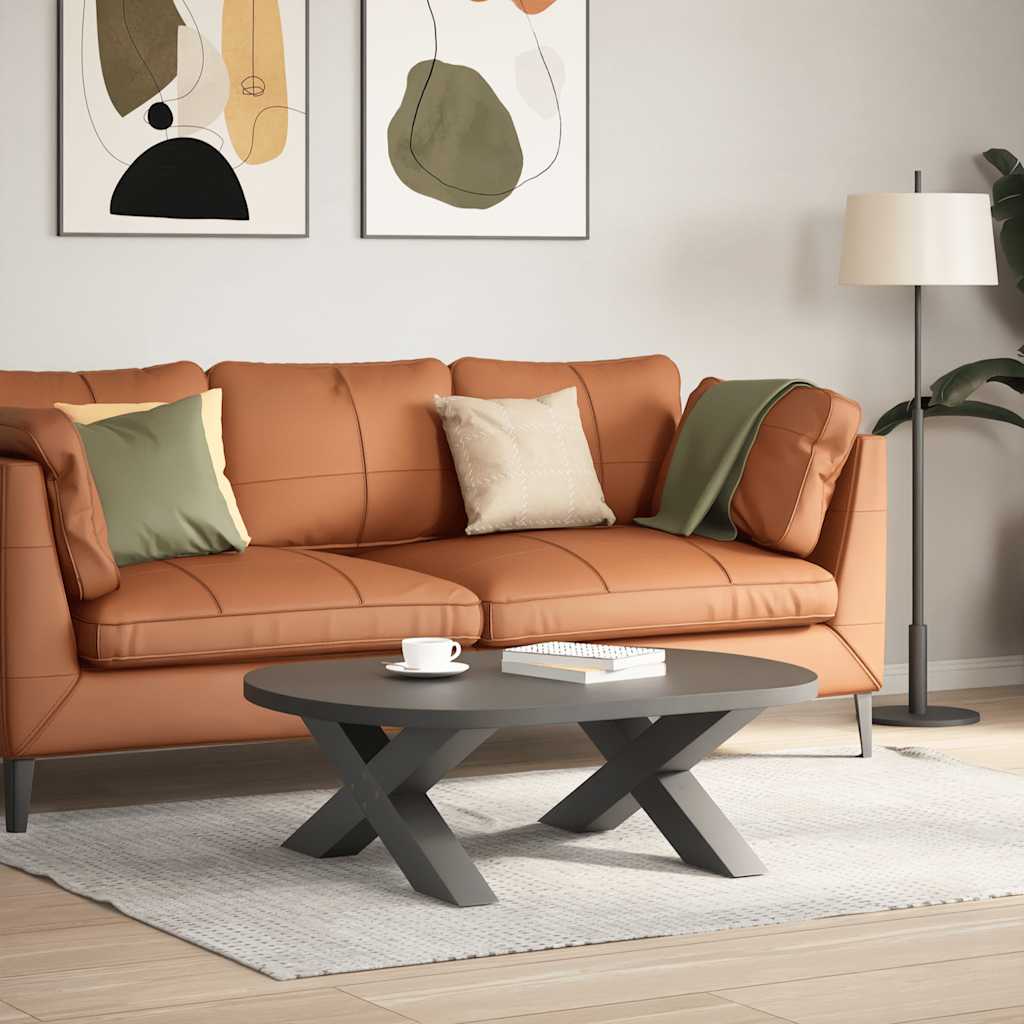 vidaXL Picioare pentru măsuță de cafea în formă de X, 2 buc., antracit, 70x(30-31) cm, oțel