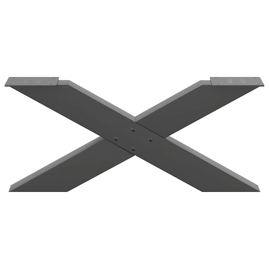 vidaXL Picioare pentru măsuță de cafea în formă de X, 2 buc., antracit, 70x(30-31) cm, oțel