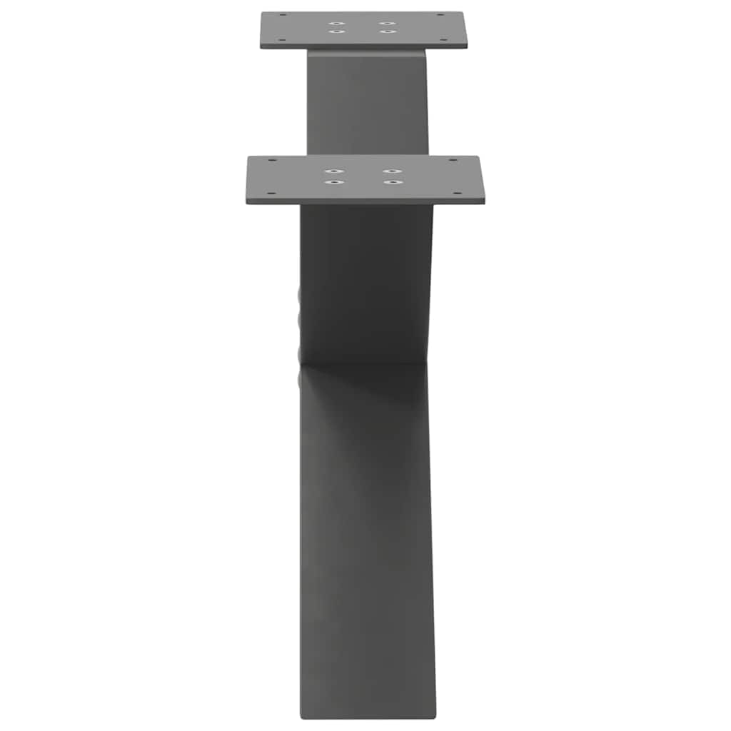 vidaXL Picioare pentru măsuță de cafea în formă de X, 2 buc., antracit, 70x(30-31) cm, oțel