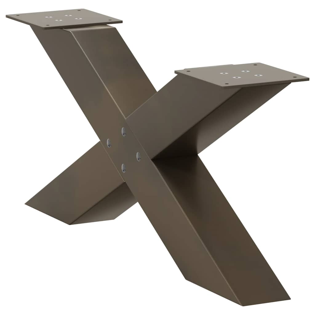 vidaXL Picioare pentru masă de cafea în formă de X, 2 buc., oțel natural, 70x(30-31) cm vidaXL Picioare pentru masă de cafea în formă de X, 2 buc., oțel natural, 70x(30-31) cm