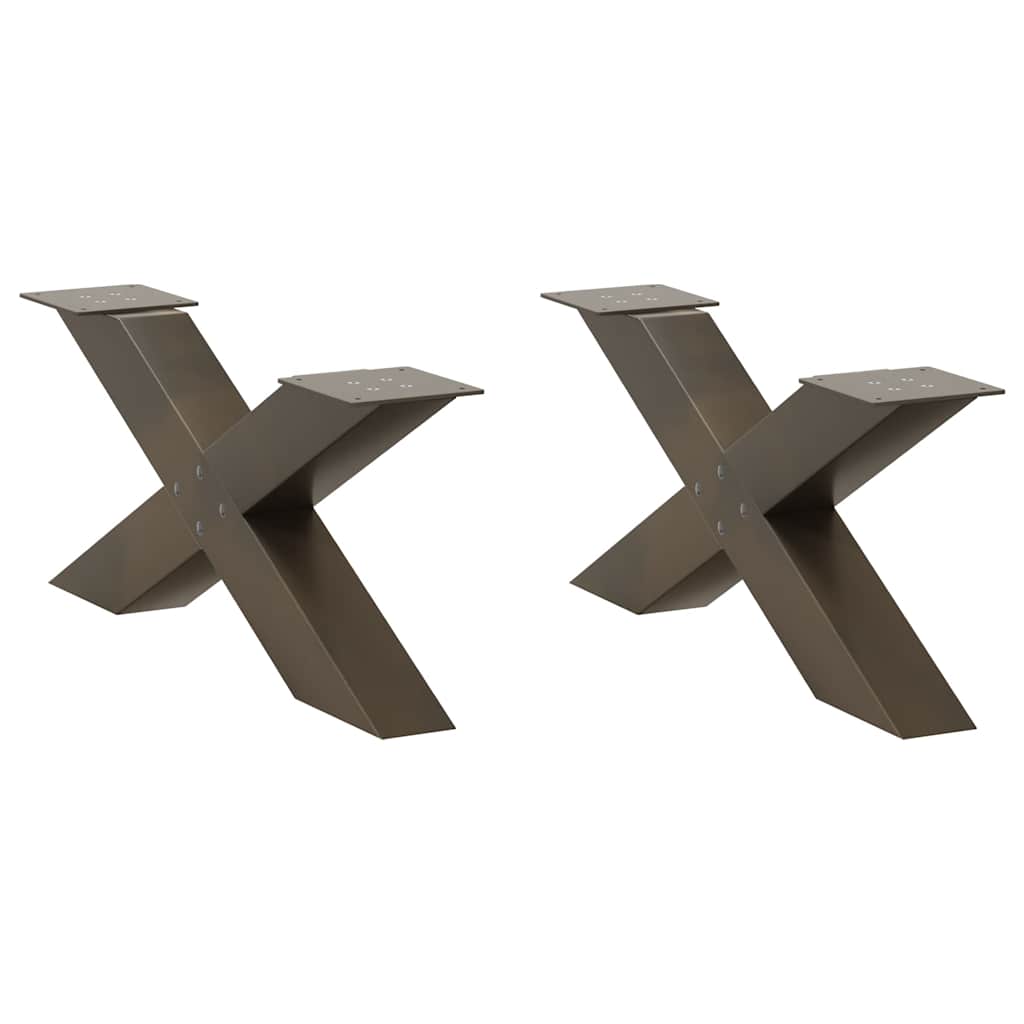 vidaXL Picioare pentru masă de cafea în formă de X, 2 buc., oțel natural, 70x(30-31) cm vidaXL Picioare pentru masă de cafea în formă de X, 2 buc., oțel natural, 70x(30-31) cm