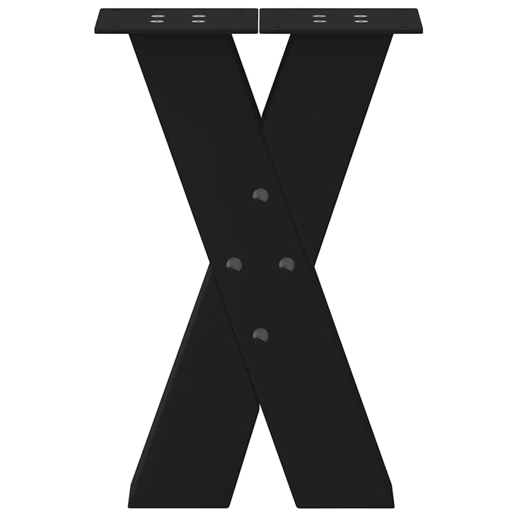 vidaXL Picioare pentru măsuță de cafea în formă de X, 2 buc., negru, 28x(42-43) cm, oțel