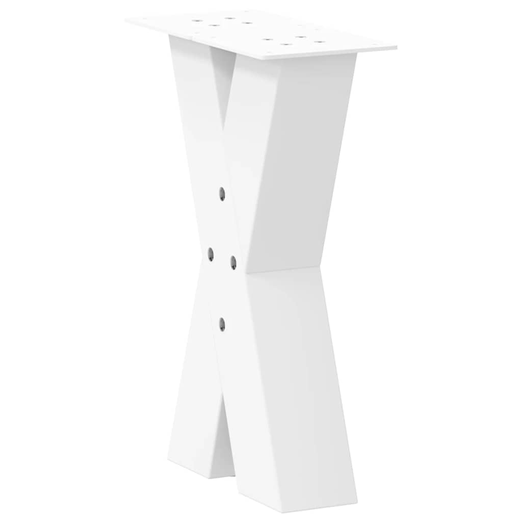 vidaXL Picioare pentru măsuță de cafea în formă de X, 2 buc., alb, 28x(42-43) cm, oțel