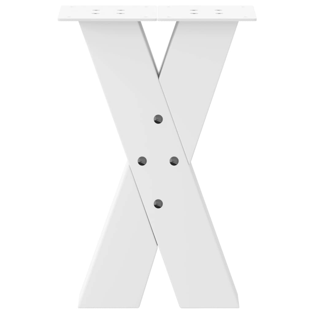 vidaXL Picioare pentru măsuță de cafea în formă de X, 2 buc., alb, 28x(42-43) cm, oțel