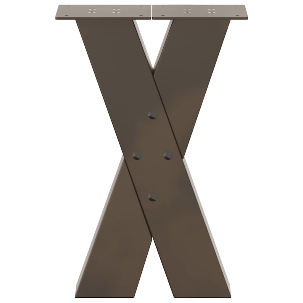 vidaXL Picioare pentru masă de cafea în formă de X, 2 buc., oțel natural, 28x(42-43) cm vidaXL Picioare pentru masă de cafea în formă de X, 2 buc., oțel natural, 28x(42-43) cm