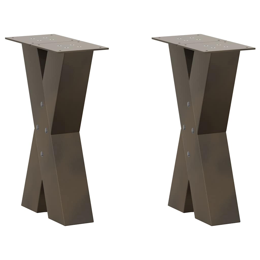 vidaXL Picioare pentru masă de cafea în formă de X, 2 buc., oțel natural, 28x(42-43) cm vidaXL Picioare pentru masă de cafea în formă de X, 2 buc., oțel natural, 28x(42-43) cm