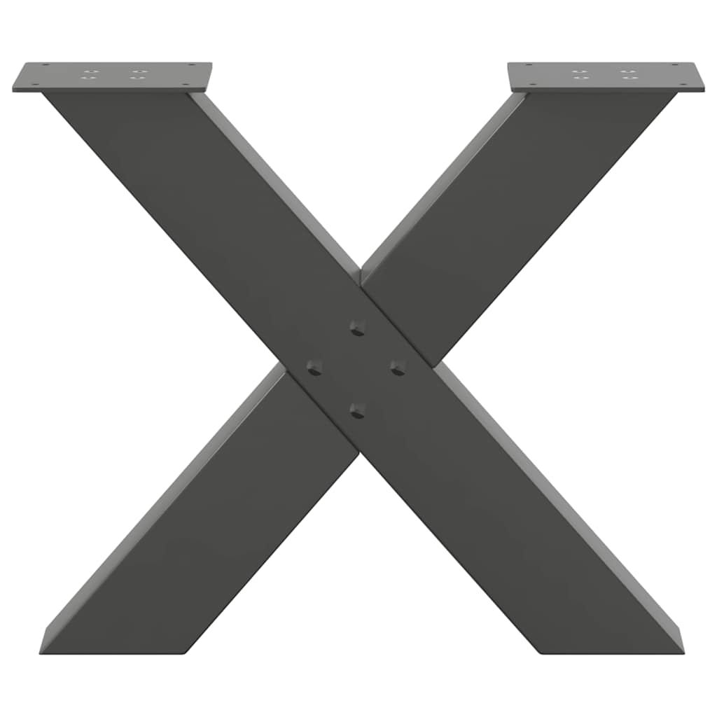 vidaXL Picioare pentru măsuță de cafea în formă de X, 2 buc., antracit, 50x(42-43) cm, oțel vidaXL Picioare pentru măsuță de cafea în formă de X, 2 buc., antracit, 50x(42-43) cm, oțel