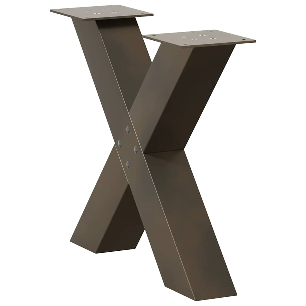 vidaXL Picioare pentru masă de cafea în formă de X, 2 buc., oțel natural, 50x(42-43) cm vidaXL Picioare pentru masă de cafea în formă de X, 2 buc., oțel natural, 50x(42-43) cm