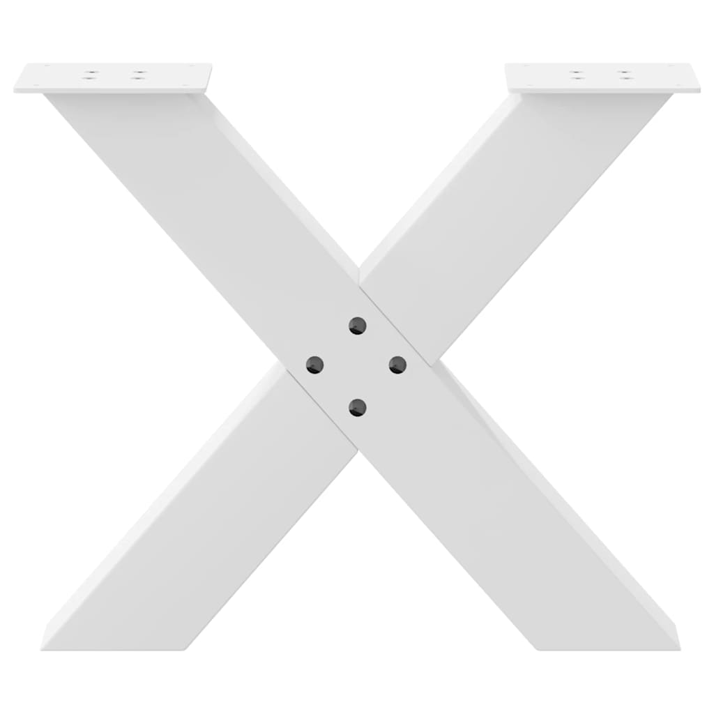 vidaXL Picioare pentru măsuță de cafea în formă de X, 2 buc., alb, 60x(42-43) cm, oțel