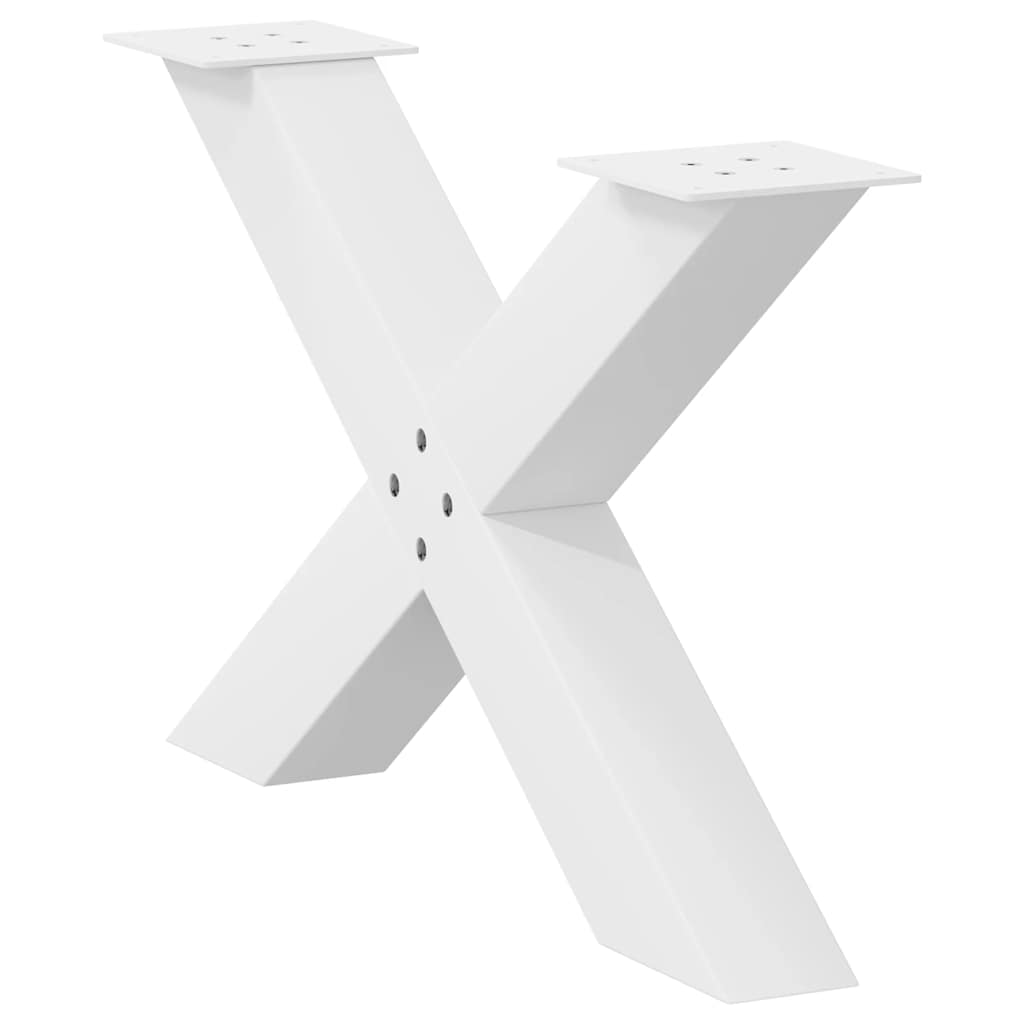 vidaXL Picioare pentru măsuță de cafea în formă de X, 2 buc., alb, 70x(42-43) cm, oțel