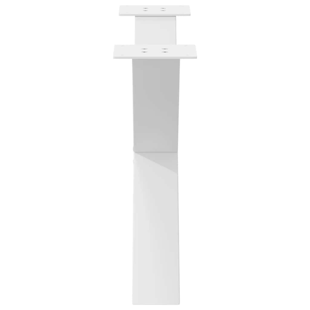 vidaXL Picioare pentru măsuță de cafea în formă de X, 2 buc., alb, 70x(42-43) cm, oțel