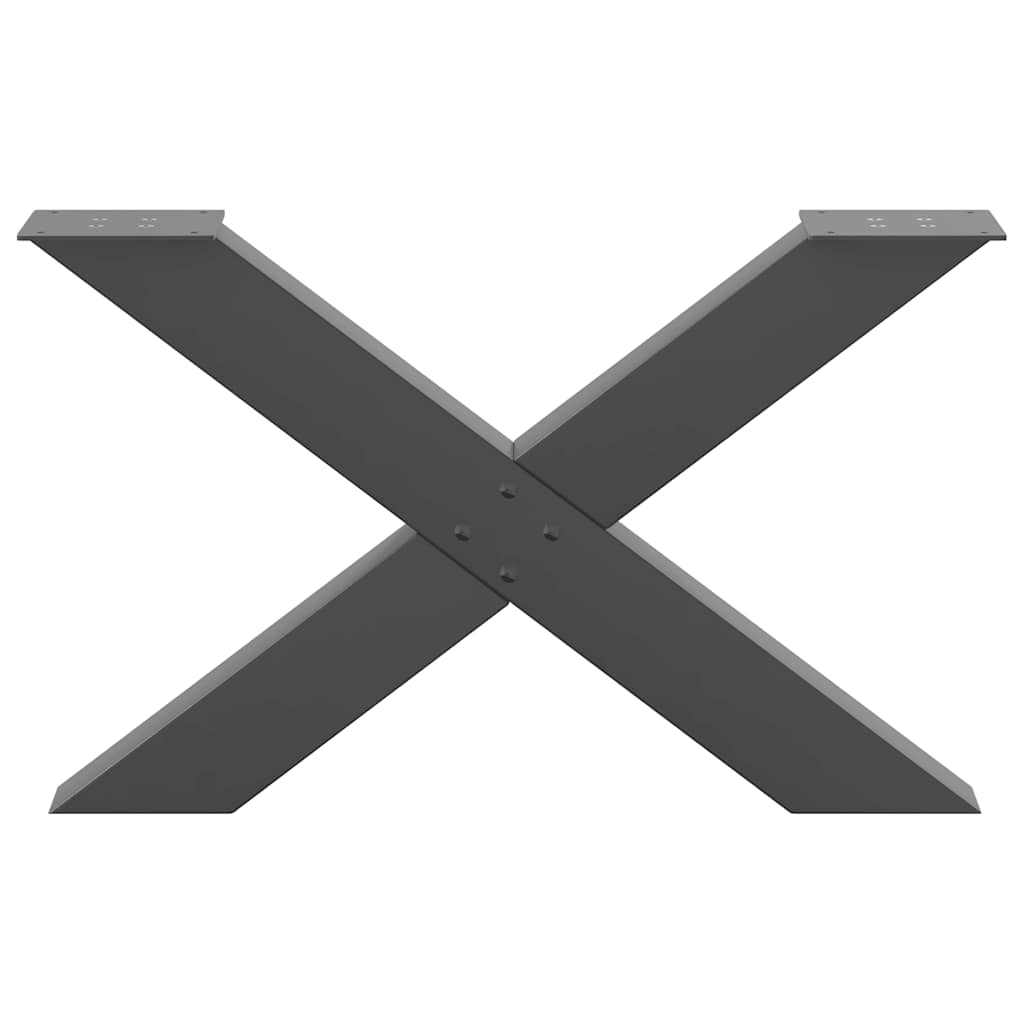 vidaXL Picioare pentru măsuță de cafea în formă de X, 2 buc., antracit, 70x(42-43) cm, oțel