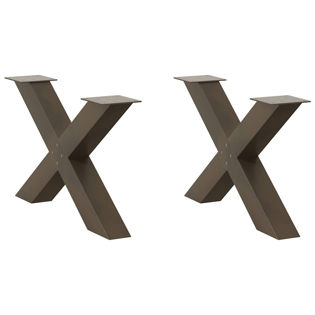 vidaXL Picioare pentru masă de cafea în formă de X, 2 buc., oțel natural, 70x(42-43) cm vidaXL Picioare pentru masă de cafea în formă de X, 2 buc., oțel natural, 70x(42-43) cm