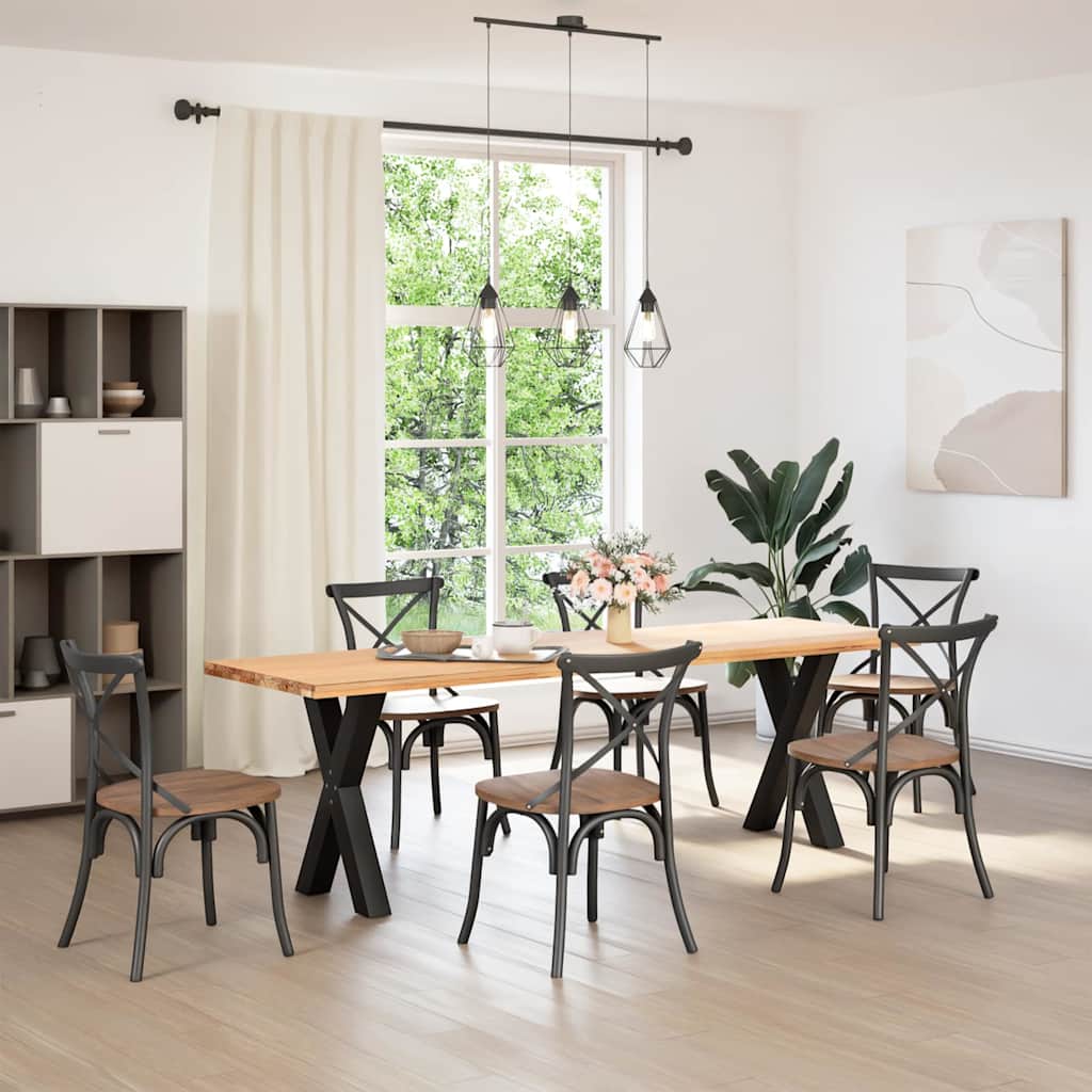 vidaXL Picioare de masă în formă de X, 2 buc., negru, 50x(72-73) cm, oțel vidaXL Picioare de masă în formă de X, 2 buc., negru, 50x(72-73) cm, oțel