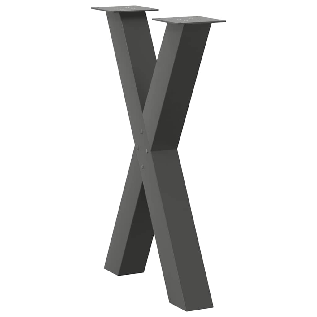 vidaXL Picioare de masă în formă de X, 2 buc., antracit, 50x(72-73) cm, oțel vidaXL Picioare de masă în formă de X, 2 buc., antracit, 50x(72-73) cm, oțel