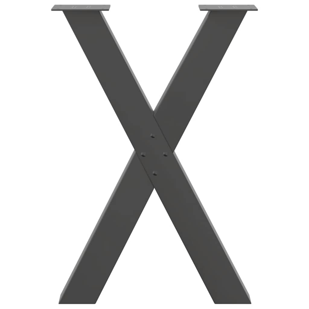 vidaXL Picioare de masă în formă de X, 2 buc., antracit, 50x(72-73) cm, oțel vidaXL Picioare de masă în formă de X, 2 buc., antracit, 50x(72-73) cm, oțel