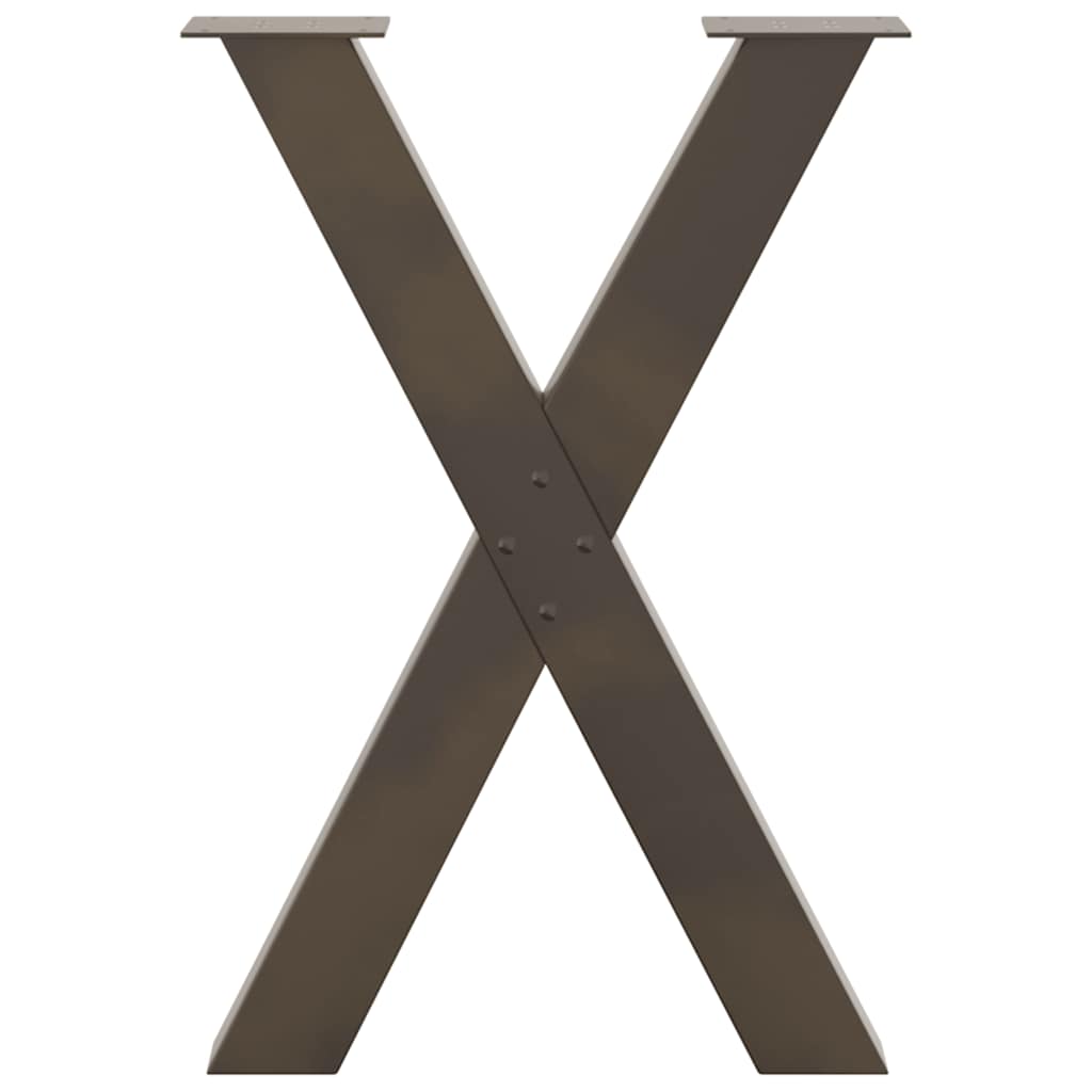 vidaXL Picioare de masă în formă de X, 2 buc., oțel natural, 50x(72-73) cm vidaXL Picioare de masă în formă de X, 2 buc., oțel natural, 50x(72-73) cm