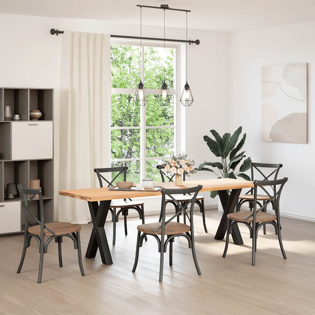 vidaXL Picioare de masă în formă de X, 2 buc., negru, 60x(72-73) cm, oțel vidaXL Picioare de masă în formă de X, 2 buc., negru, 60x(72-73) cm, oțel