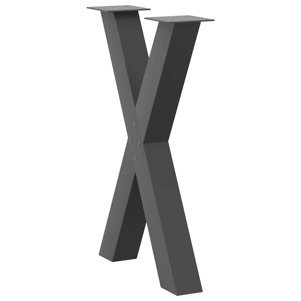 vidaXL Picioare de masă în formă de X, 2 buc., antracit, 60x(72-73) cm, oțel