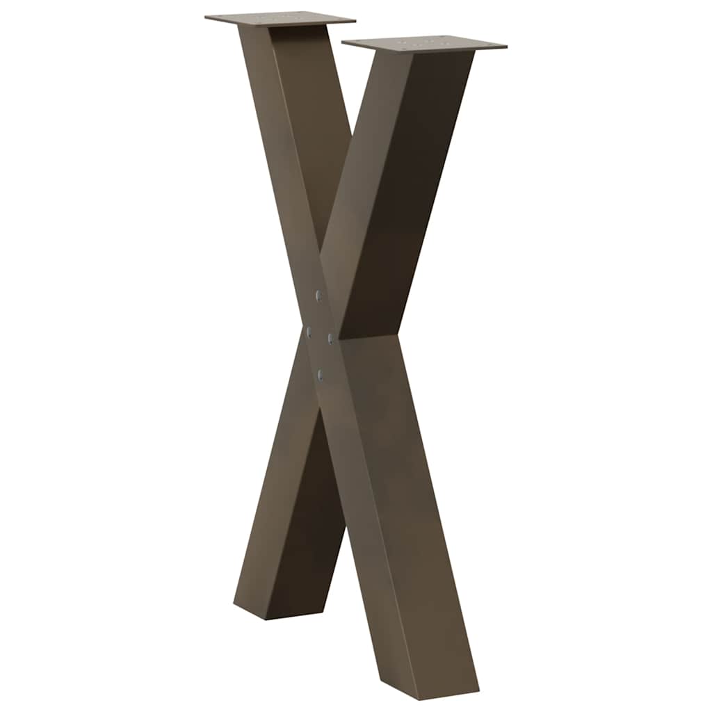 vidaXL Picioare de masă în formă de X, 2 buc., oțel natural, 60 x (72-73) cm vidaXL Picioare de masă în formă de X, 2 buc., oțel natural, 60 x (72-73) cm