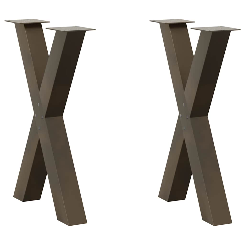 vidaXL Picioare de masă în formă de X, 2 buc., oțel natural, 60 x (72-73) cm vidaXL Picioare de masă în formă de X, 2 buc., oțel natural, 60 x (72-73) cm